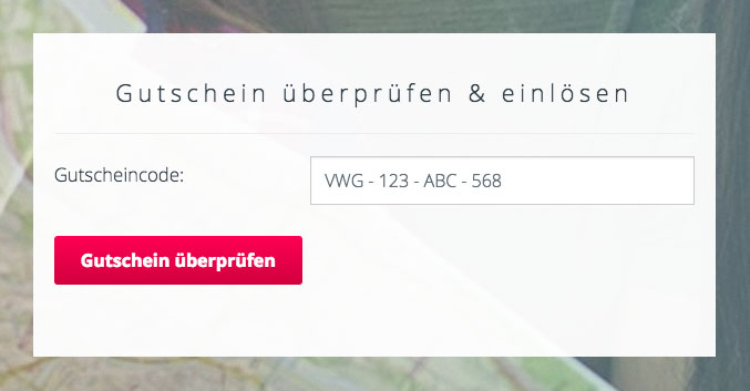Hotelgutschein-einloesen.de - Gutscheincode eingeben Screenshot