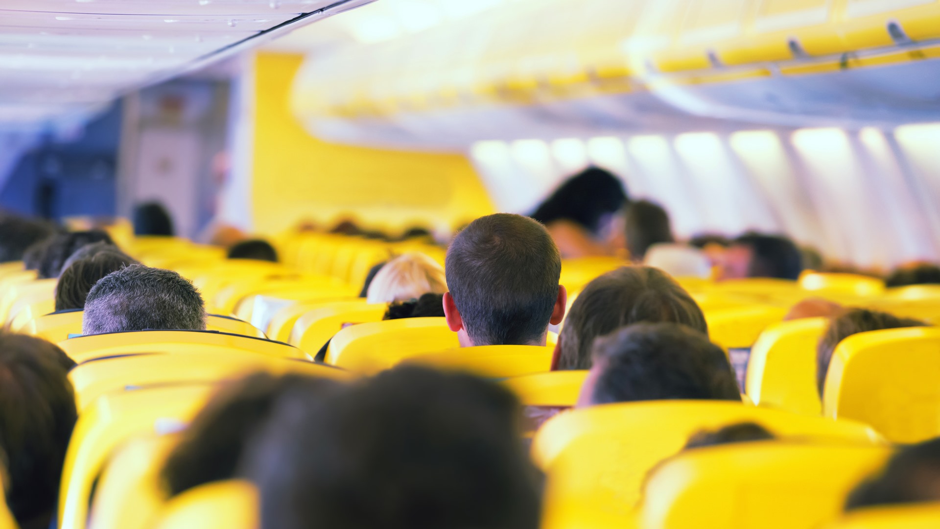 Aisle inside a plane