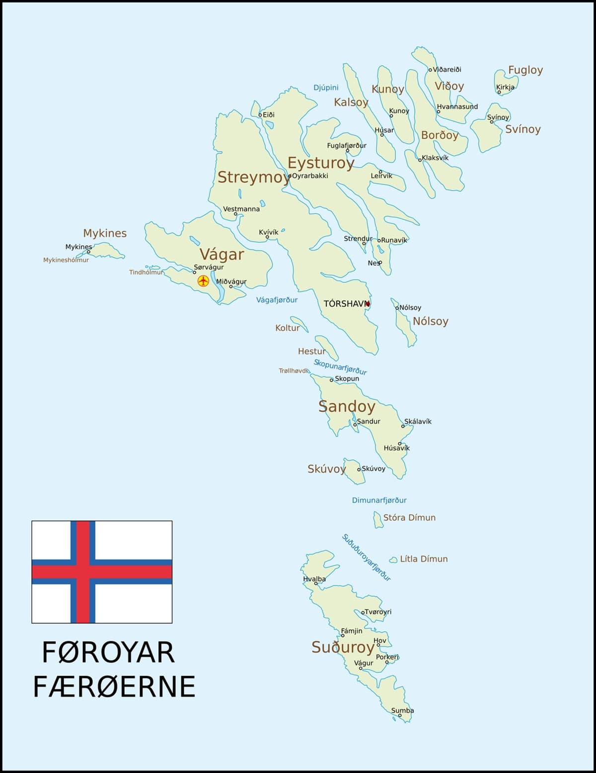 Färöer Inseln Karte