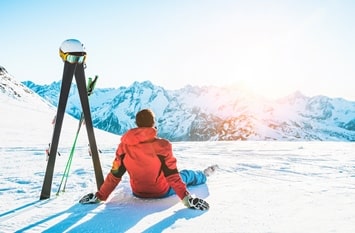 Österreich Februar Skifahren