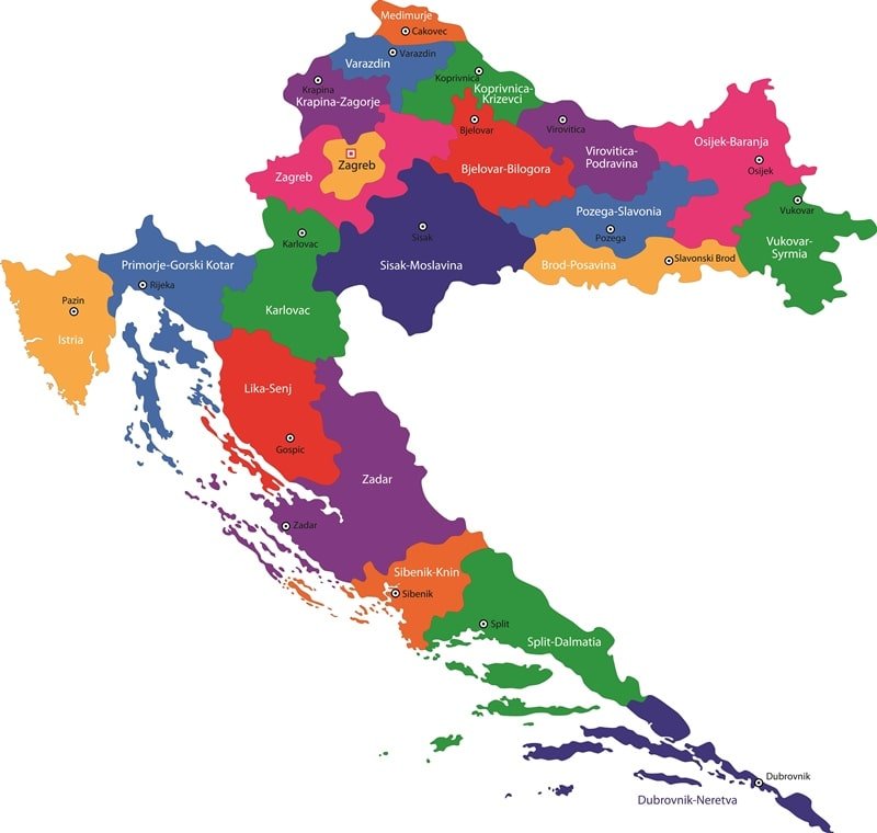 Kroatien Regionen