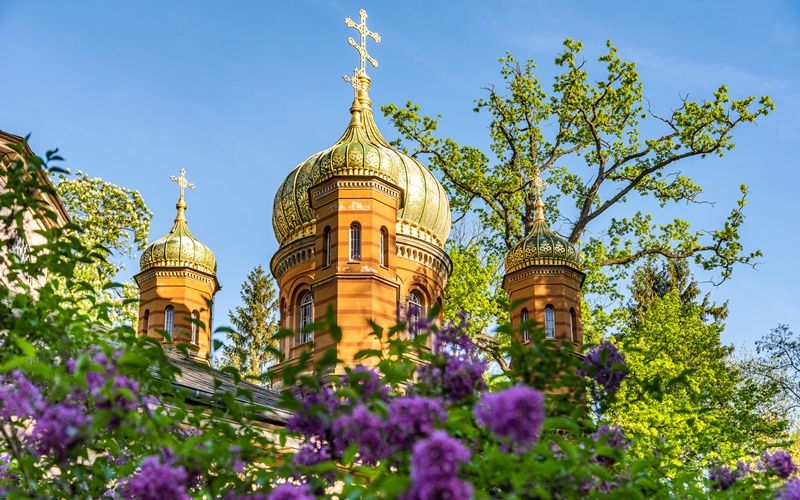 Russisch-Orthodoxe Kirche auf dem historischen Friedhof in Weimar